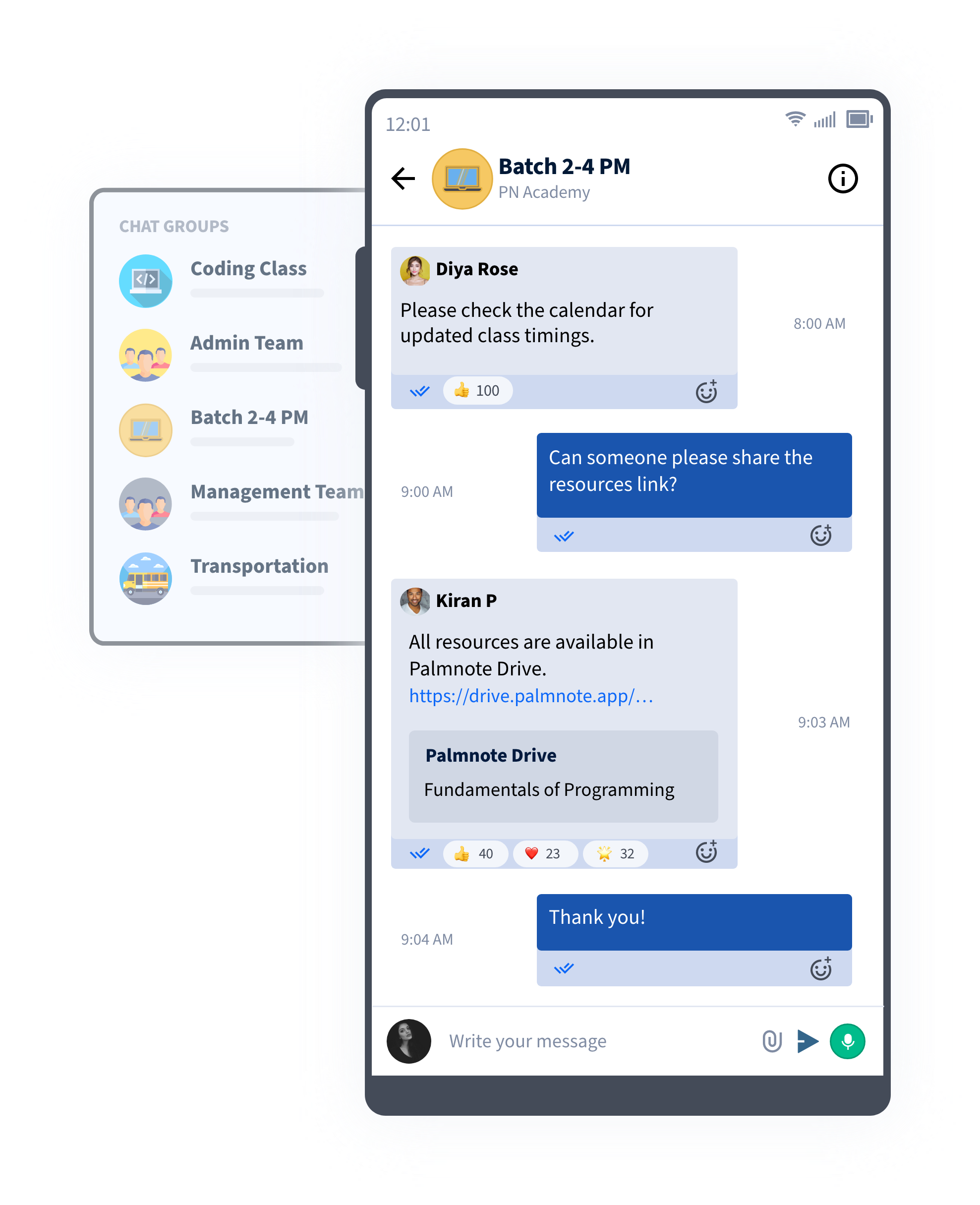 Palmnote Chats